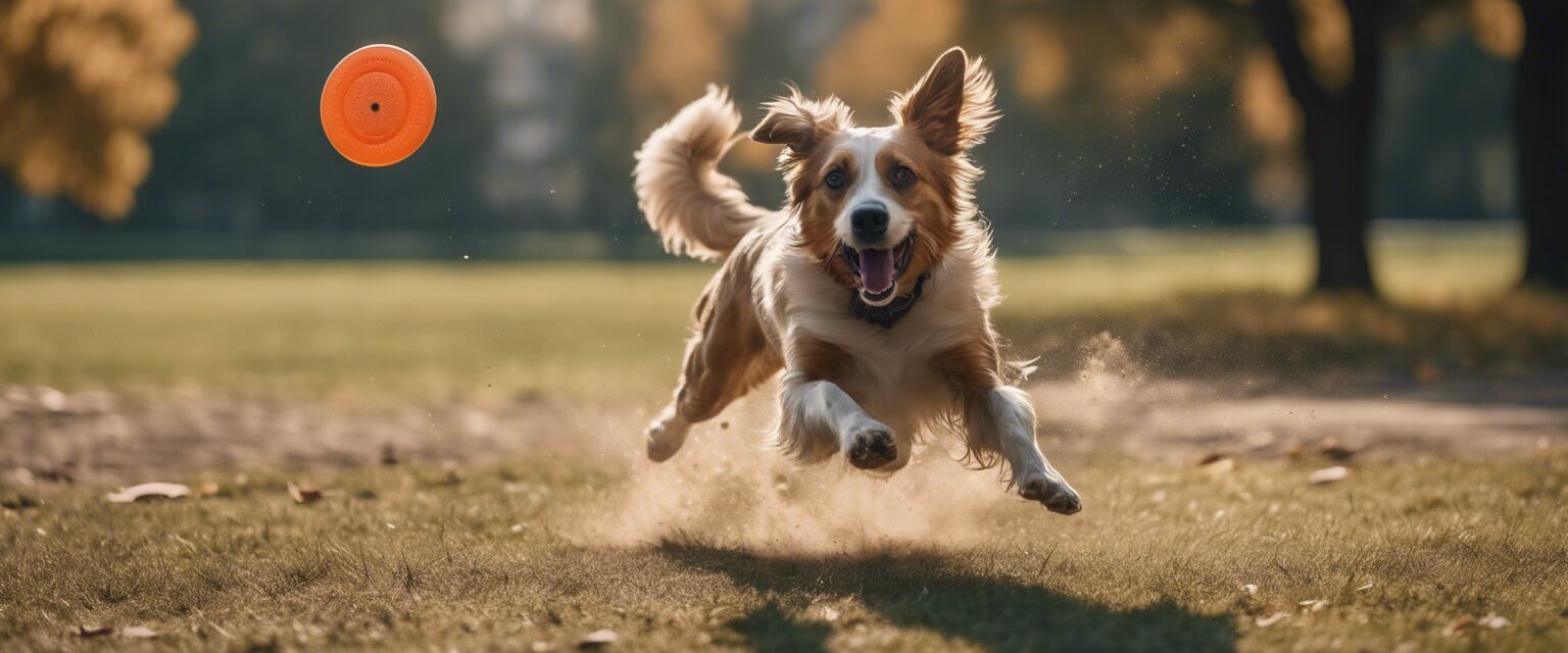 Dog fetching frisbee