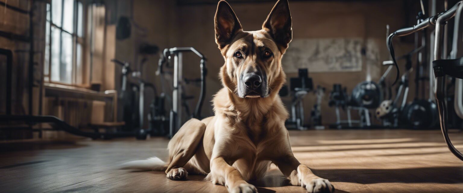 Image of a dog during training session